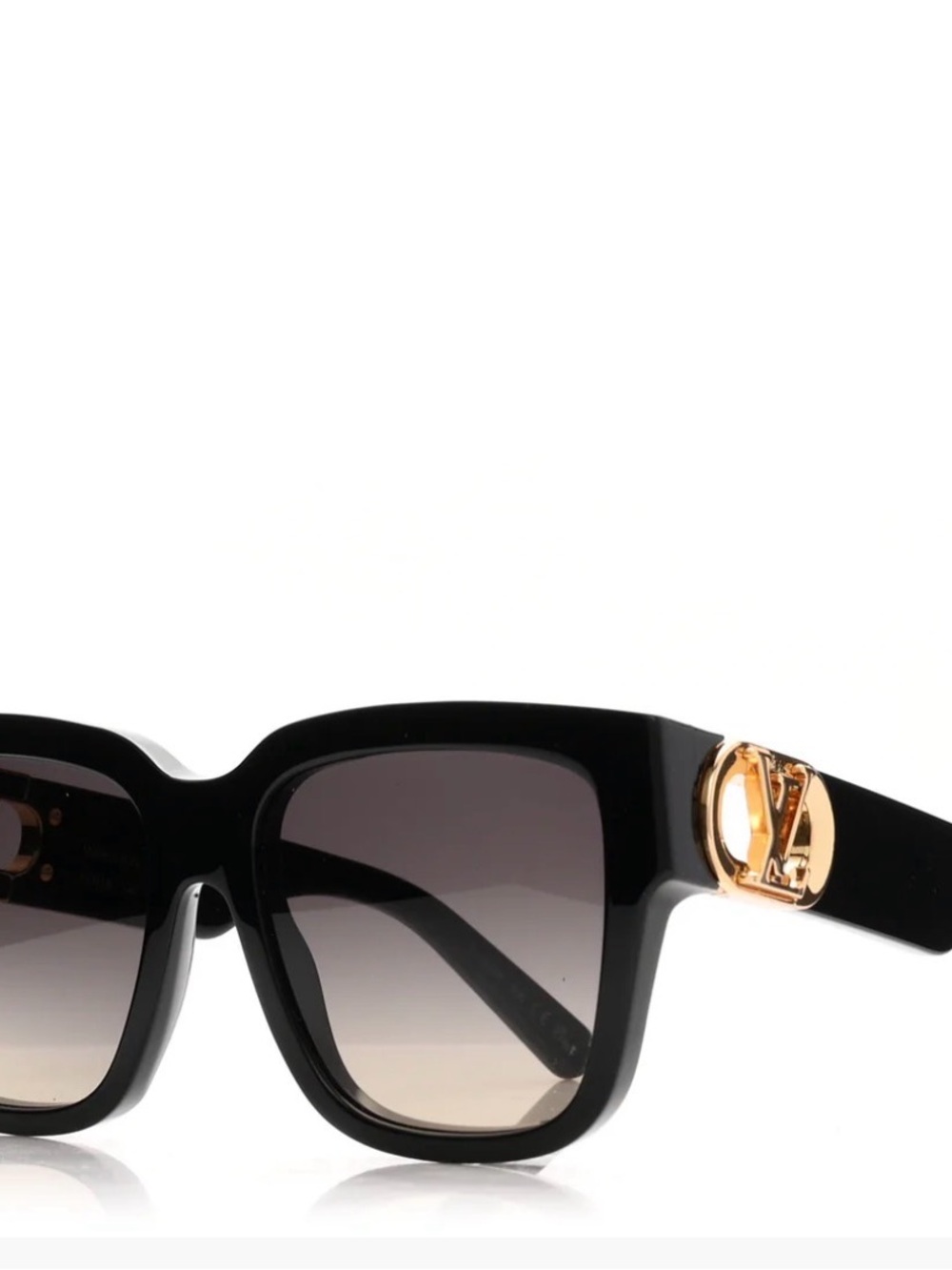 Louis Vuitton Black Sunglasses with Gold LV Emblem
